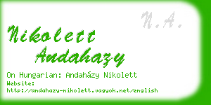 nikolett andahazy business card